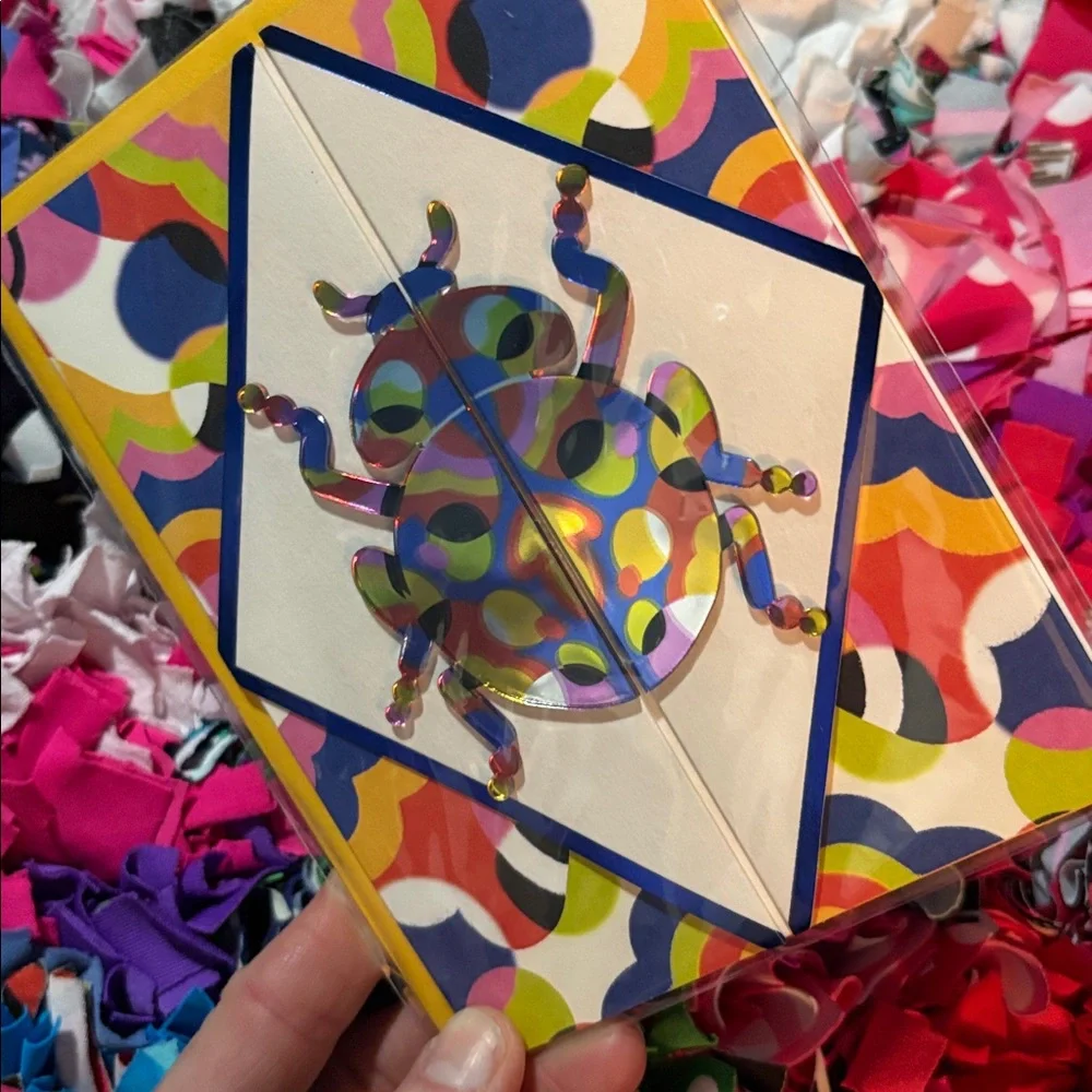 💎RARE💎🆕American Greetings-Papyrus Metallic Beetle Bug Greeting Card